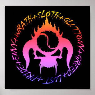 Sept affiches de péchés mortels