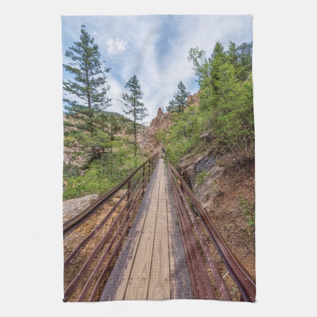 Sept Chutes Pont Promenade Serviette de cuisine (Vertical)