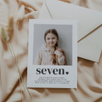 Sept Coeurs - Photo Carré Invitation Anniversaire