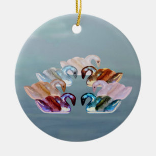 Sept cygnes un ornement de natation