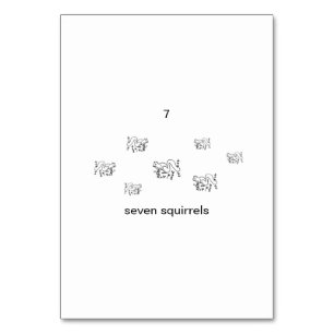 Sept écureuils, Carte Flashcards Numéro Personnali
