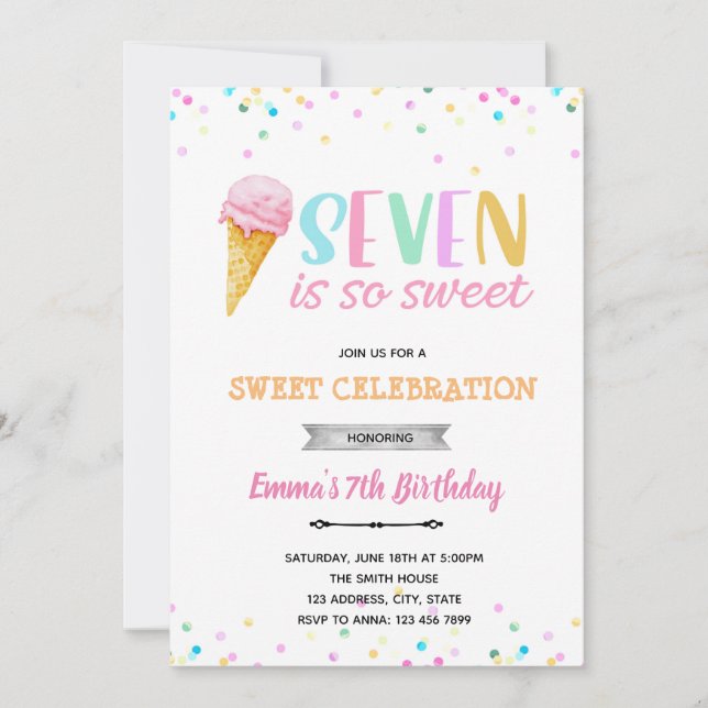 Sept est une invitation de glace si douce (Devant)