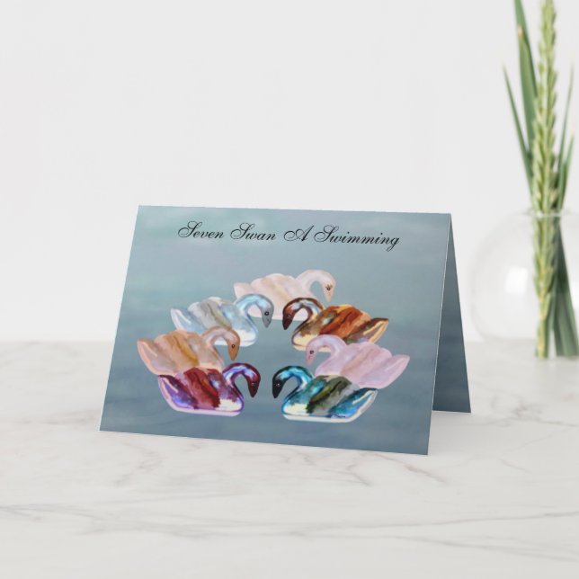 Sept Swans Une Carte De Baignade (Devant)