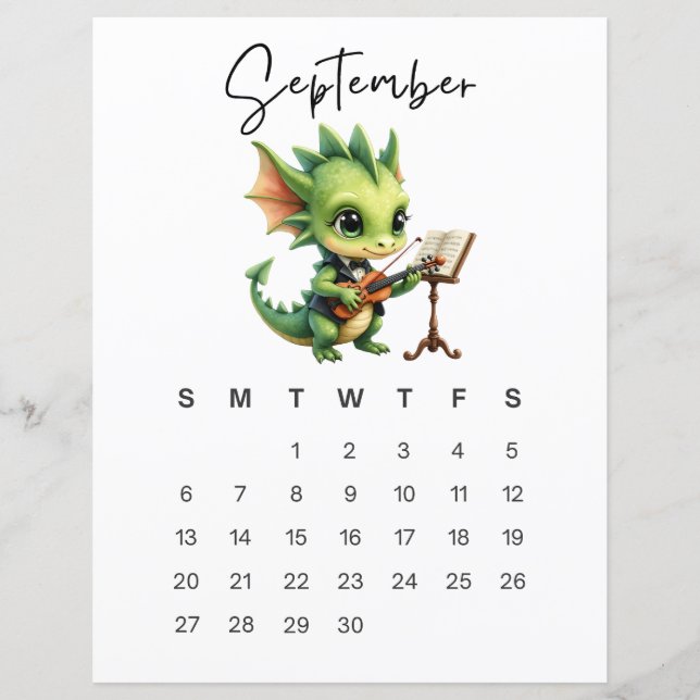 September Baby Dragon Art Print Cozy Fantasy  (Devant)