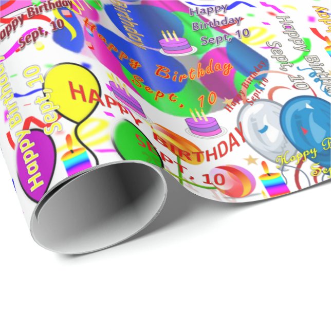 Septembre, 10 Anniversaire Cadeau Papier (Coin rond)