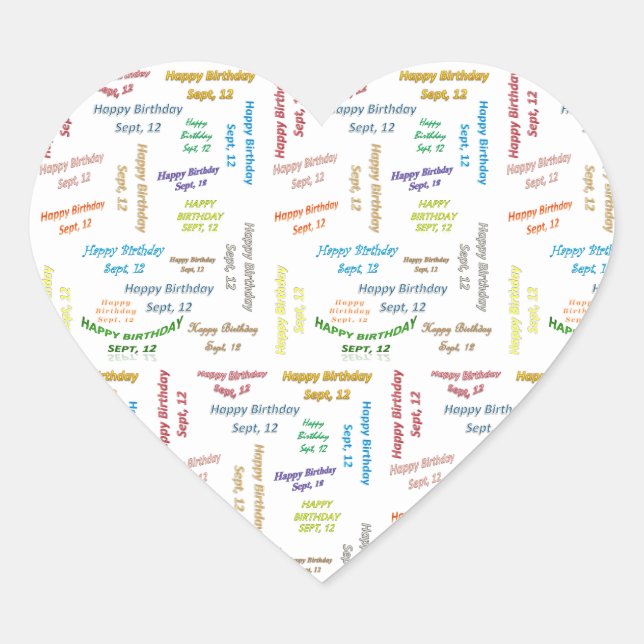 Septembre, 12 Anniversaire Sticker (Devant)