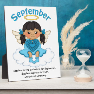 Septembre Ange de pierre noire Plaque noire