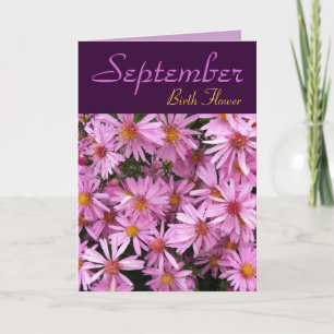 Septembre Fleur de naissance - Carte Aster Note