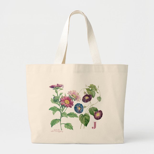 Septembre Mois de naissance Fleurs Monogrammes Sac (Devant)