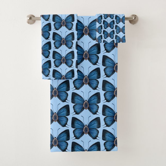 Septembre Sapphire Blue Butterfly Motif Design (En situation)