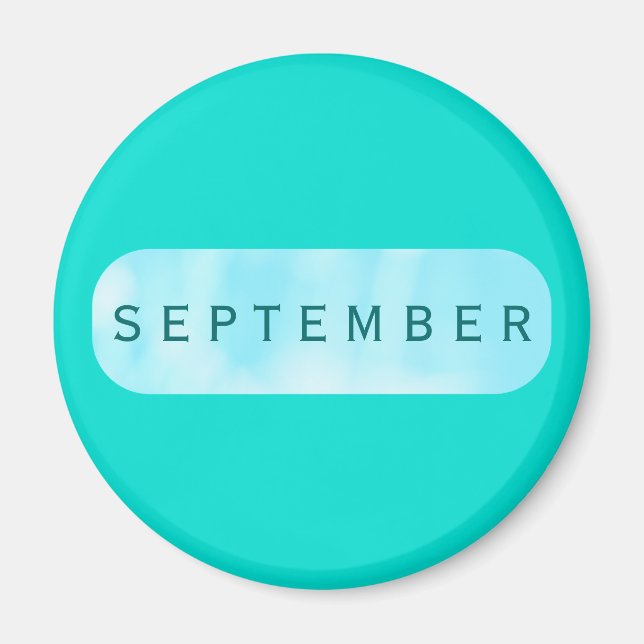 Septembre Turquoise Round Magnet par Janz (Devant)