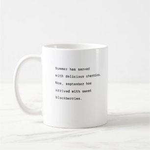 Septembre typographie de la tasse de café cerises