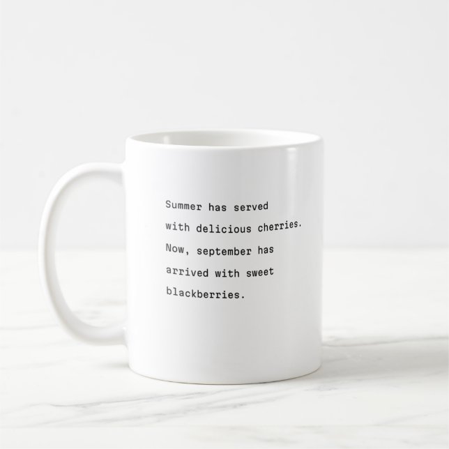 Septembre typographie de la tasse de café cerises  (Gauche)