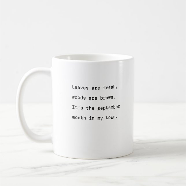 Septembre typographie de tasse de café feuilles po (Gauche)