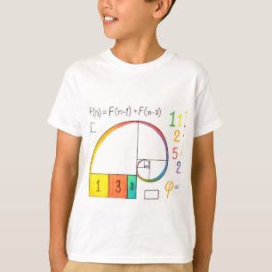 Séquence de Fibonacci et ratio d'or Math T-shirt