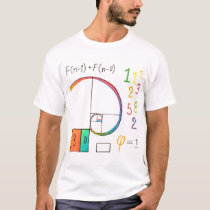 Séquence de Fibonacci et ratio d'or Math T-shirt