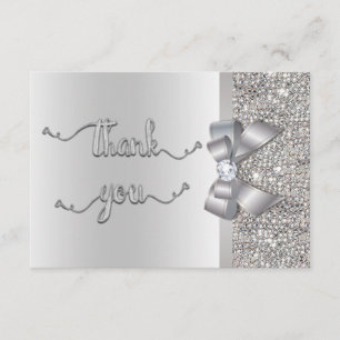 Séquences d'argent Faux Bow Merci Mariage