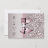 Séquences Gris Mauve Diamants Bow RSVP