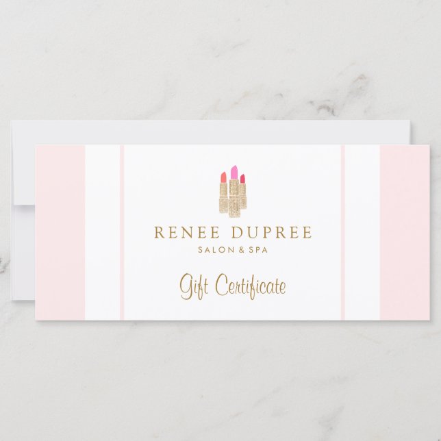 Sequin Lipstick Logo Salon & Certificat Cadeau Spa (Devant)