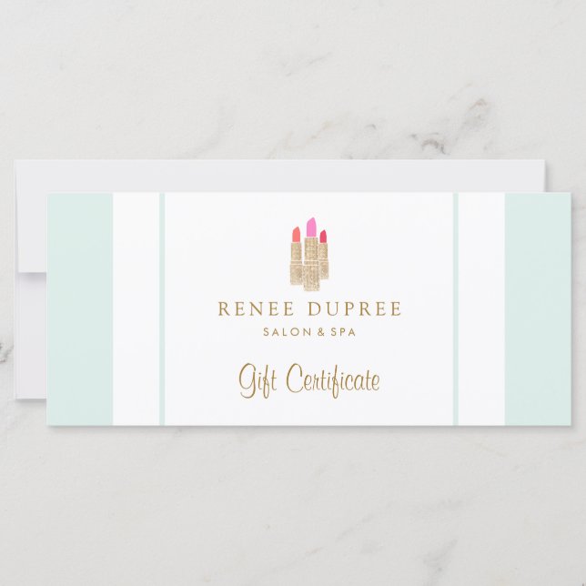 Sequin Lipstick Logo Salon & Certificat Cadeau Spa (Devant)