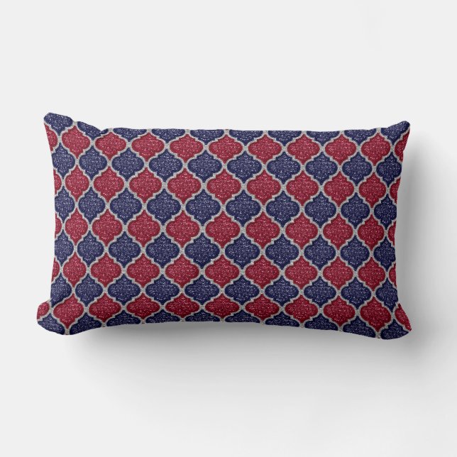 Séquins MQF - COUSSIN bleu-framboise-argent-LUMBAR (Recto)