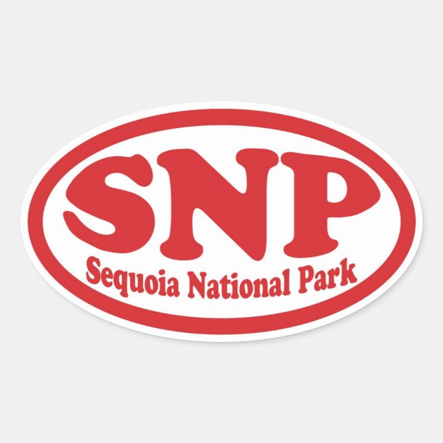 Sequoia National Park rouge ovale autocollant (Devant)