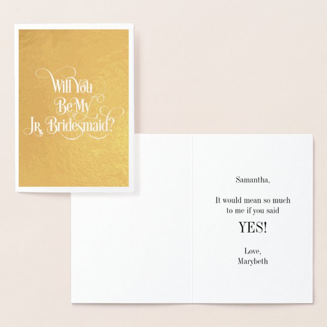 Seras-Tu Ma Carte Jr Bridesmaid Gold Foil (Affichage)