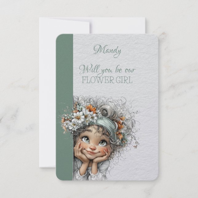 Seras-tu ma Demoiselle d'Honneur Fleuriste (Devant)