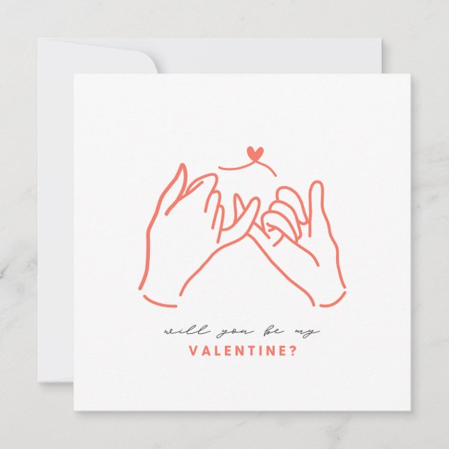Seras-Tu Ma Saint-Valentin Carte de Promesse Pinki (Devant)