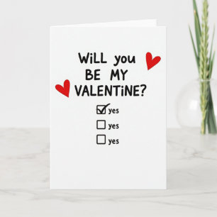 Seras-tu ma Saint-Valentin Oui Carte