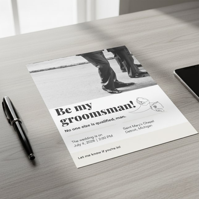 Seras-Tu Mon Garçon D'Honneur Feuille de Papier 21 (Will You Be My Groomsman 8.5" x 11" Paper Sheet)