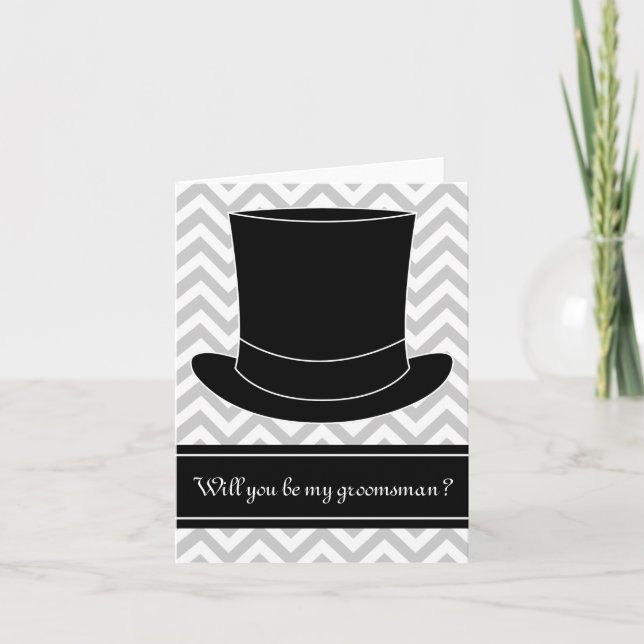 Seras-tu mon témoin de mariage carte | Chevron & c (Devant)