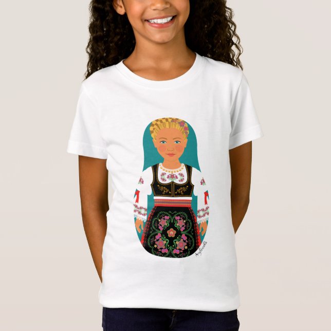 Serbe Blonde Matryoshka T-shirt filles (Devant)