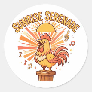 Sérénade au lever du soleil Autocollant de poulet