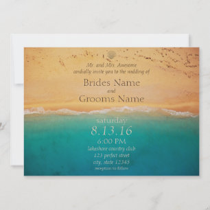 Serene Beach et Blue Ocean Invitation