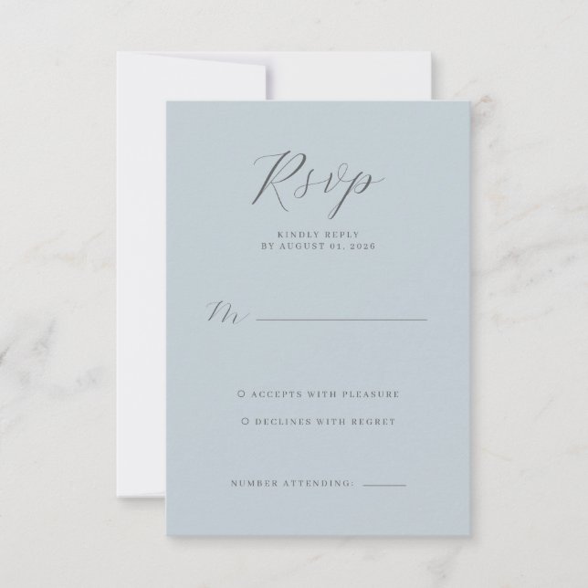 Serene Blue RSVP Card (Devant)
