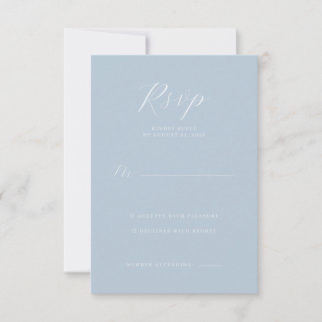 Serene Blue Typographic RSVP (Devant)