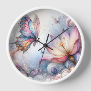 Serene Butterfly Horloge murale