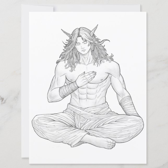 Serene Elf Warrior | Fantasy Anime Character Art (Devant)