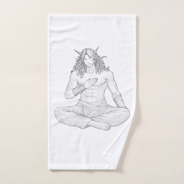 Serene Elf Warrior | Fantasy Anime Character Art (Serviette à main)