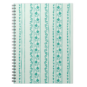 Serene Floral rayures Spiral Photo Carnet