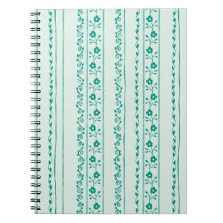 Serene Floral rayures Spiral Photo Carnet