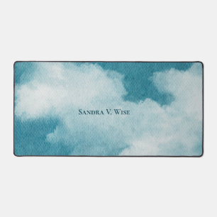 Serene Horizon Dreams Aquarelle Bleu et blanc