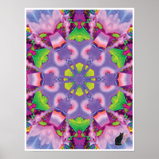 Serene Kinetic Collage Kaleidoscope Poster (Devant)