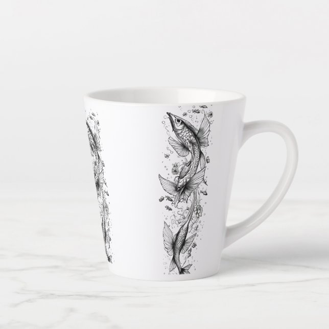 Serene Koi Pond Petite Mug Latte - 12 oz (Droite)
