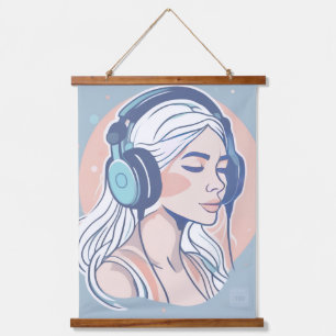 Serene Melodies Tapisserie murale cadre en bois