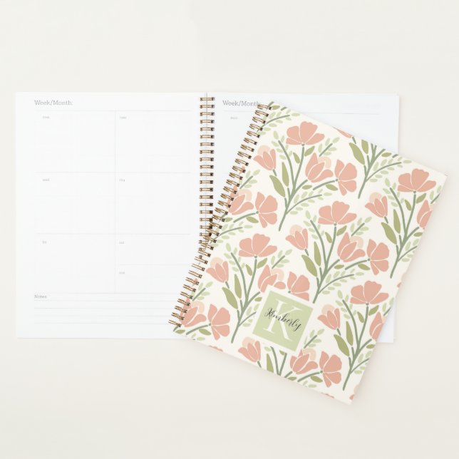 Serene Neutral Florals Monogramme (Devant avec enveloppe)