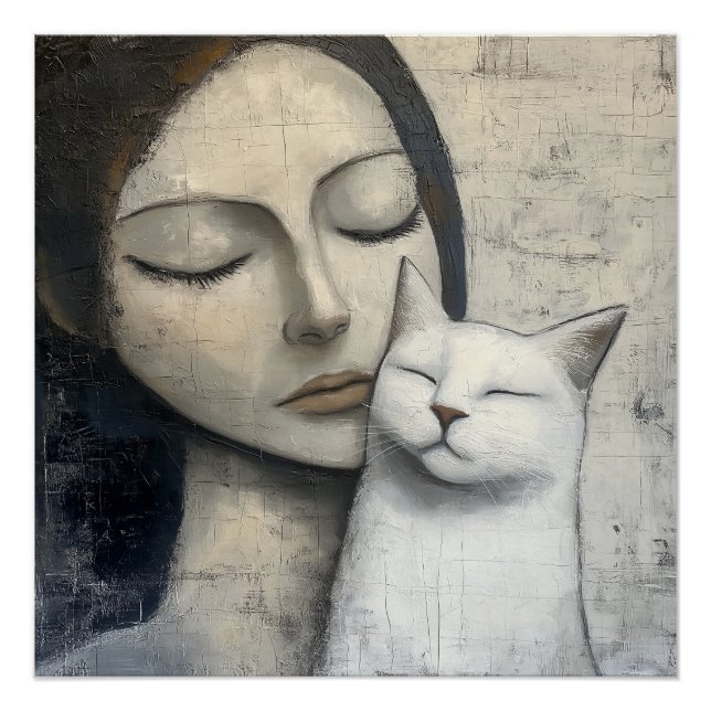 Serene Snuggle - Poster chat et femme (Devant)