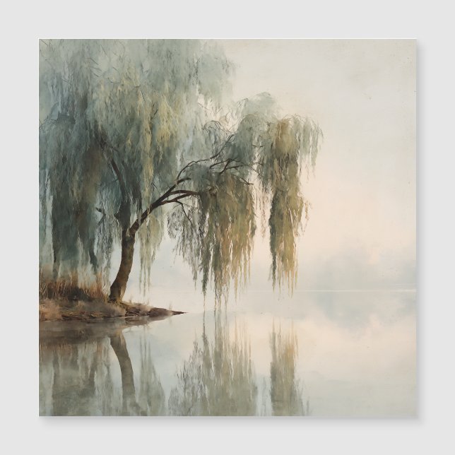 Serene Willow Tree Reflection Nature Art (13) (Devant)