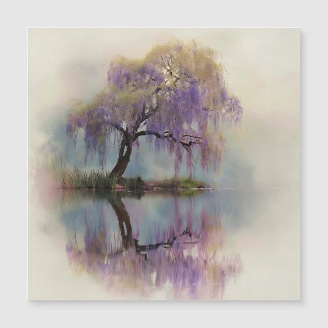 Serene Willow Tree Reflection Nature Art (6) (Devant)